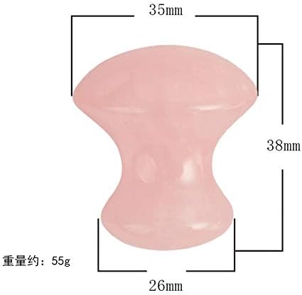 LZLRUN Rose Quartz Jade Roller Real Jade Gua Sha Board Mushroom Massager Face Lifting Tool Facial Guasha Massage Tool (Mushroom Shape)