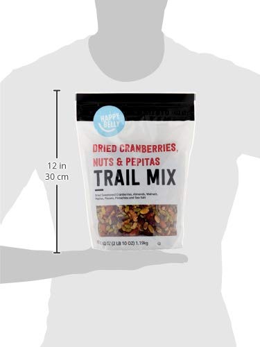 Amazon Brand - Happy Belly Dried Cranberries, Nuts & Pepitas Trail Mix, 2.62 pound (Pack of 2)