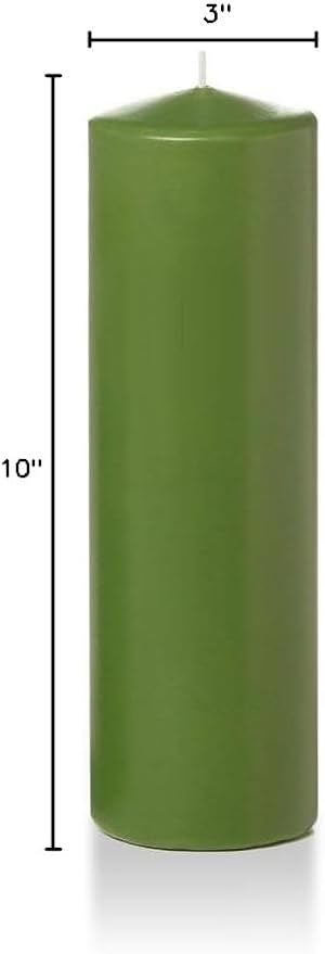 yummi 3" x 10" Green Tea Round Pillar Candles - 3 per Pack