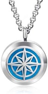 Wild Essentials Nautical Star Necklace Essential Oil Diffuser Kit, Lavender, Lemongrass, Peppermint, Orange Oils, 12 Refill Pads, Calming Aromatherapy Gift Set, Customizable Color Changing, Perfume