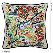 Catstudio Scotland Embroidered Decorative Throw Pillow