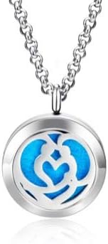 Wild Essentials Couple’s Heart Necklace Essential Oil Diffuser Kit, Lavender, Lemongrass, Peppermint, Orange Oils, 12 Refill Pads, Calming Aromatherapy Gift Set, Customizable Color Changing, Perfume