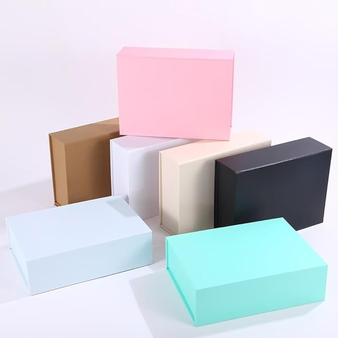 10.5'' x 7.5'' x 3.1'' gift packaging box,magnetic foldable gift box with lid,suitable for weddings,groom's proposals,Christmas,birthday gifts,Halloween,party gift packaging (white)