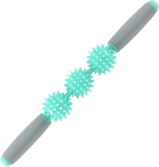 Fascia Muscle Roller Stick Hedgehog Massage Roller Yoga Stick Hand-held Body Massage Tool for Cellulite and Muscle Soreness,Physical Therapy &Recovery,Reduce Leg Cramps (Mint Green)