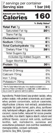 BalanceDiet™ | Protein Bar | 15g of Protein | Low Carb | 7 Bar Box (Coconut Crunch)