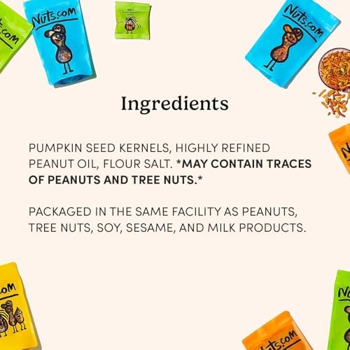 Nuts.com – Roasted Pepitas – 2 Lb Bag, Unsalted No Shell Pumpkin Seeds, Healthy Snack for Adults & Kids, Rich in Protein, Fiber & Calcium – Keto Friendly, Vegan, Gluten-Free & Kosher Pareve