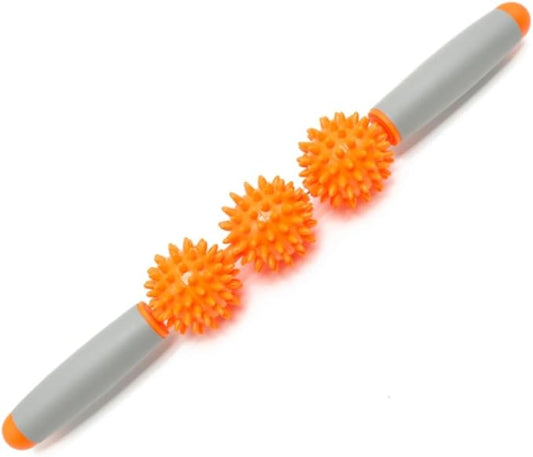 Fascia Muscle Roller Stick Hedgehog Massage Roller Yoga Stick Hand-held Body Massage Tool for Cellulite and Muscle Soreness,Physical Therapy &Recovery,Reduce Leg Cramps (Orange)