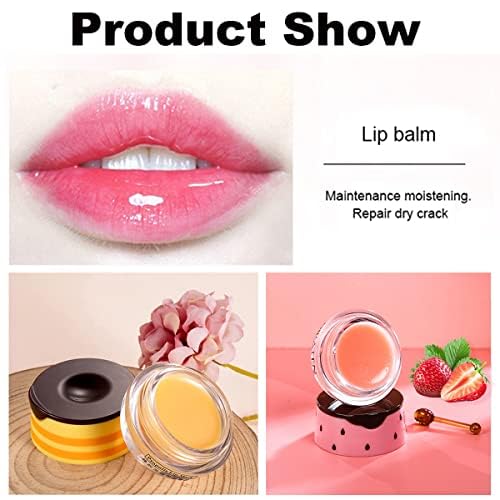 4 PCS Strawberry Lip Balm, Vitamin E Lip Masks Moisturizing Propolis Sleeping Lip Mask, Effective Reduces Lip Lines Prevention Dry and Cracked Lip Scrubs Exfoliator Smoothing Dry Lip Care