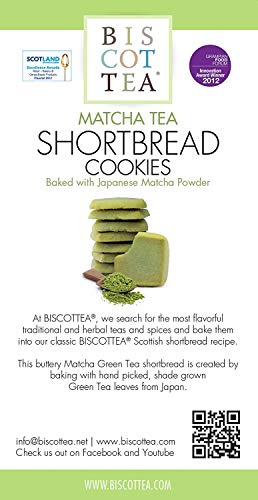 BISCOTTEA Matcha Green Tea Shortbread Cookies (8 Cookies) (Pack of 2)