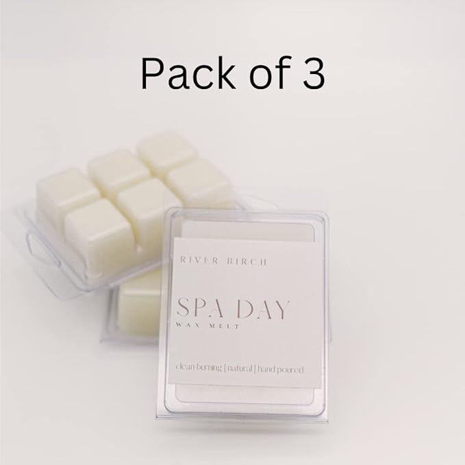 River Birch Candles 3 Pack Cedar Eucalyptus Scented Clean Natural Soy Wax Melts Tarts ā Total 7.5 Oz., Gift Pack, Made in USA