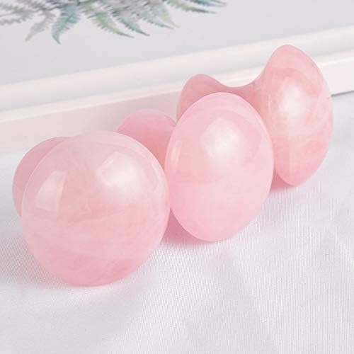 LZLRUN Rose Quartz Jade Roller Real Jade Gua Sha Board Mushroom Massager Face Lifting Tool Facial Guasha Massage Tool (Mushroom Shape)