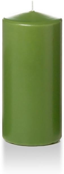 yummi 3" x 6" Green Tea Round Pillar Candles - 3 per Pack