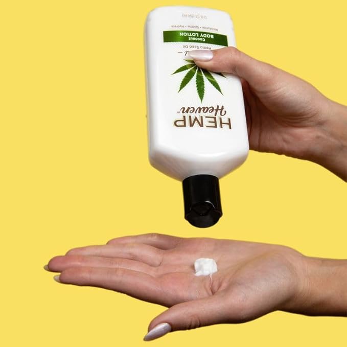 Hemp Heaven Lotion - Moisturizing Body Lotion with Natural Hemp Seed Oil & Coconut Bliss Scent, 12 oz, Paraben-Free Hemp Lotion for Women & Men, Made in USA, Soothes & Nourishes