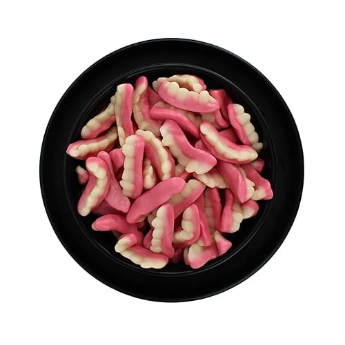 Fruity Edible Gummy Teeth - Fun Shaped Gummies - Halloween Candy Body Parts Gummy Teeth, by Queen City Candy Cave (3 Pound)