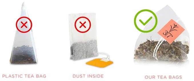 Brook37 Lemon Ginger Eco Herbal Green Tea - Wellness Tea Blend with Real Ginger, Lemongrass, Tulsi & Moringa | Low Caffeine, Digestive Aid | 20 Biodegradable Pyramid Tea Bags | Elegant Gift for Tea Lovers