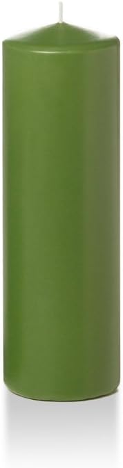 yummi 2.25" x 7" Green Tea Slim Round Pillar Candles - 4 per Pack