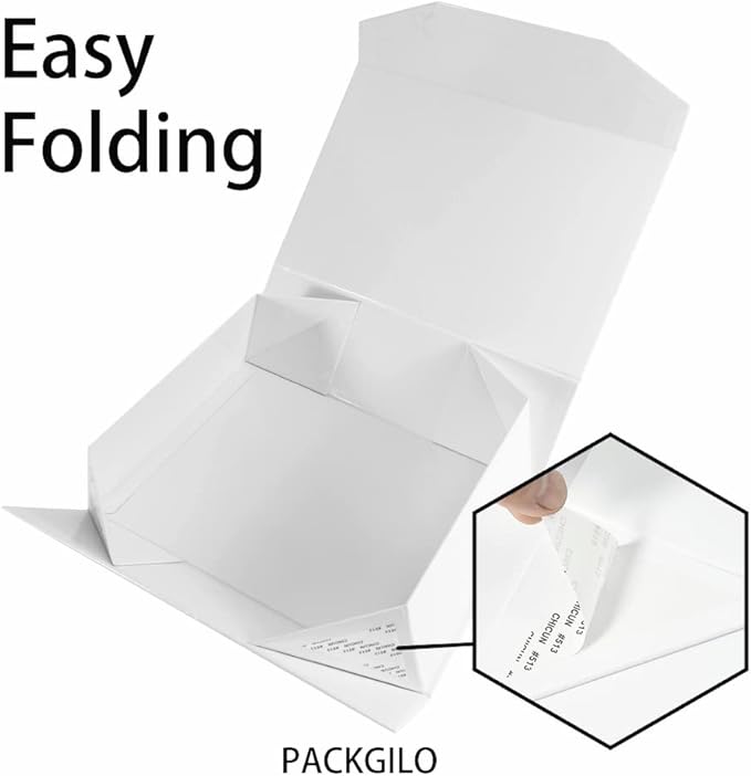 1Pcs 13x9x4 Inches White Gift Boxes with Lids for Presents Magnetic gift box large Gift Box for Bridesmaid Proposal,Groomsman (Glossy White)