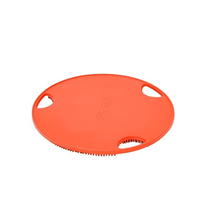 Boie USA Flat Body Scrubber - Hygienic, Exfoliating Loofah Alternative - Feels Like Silicone Scrubber Gentle on Sensitive Skin, Hypoallergenic, BPA- & Latex-Free, Made in The USA (Orange)