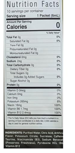 Strike Force Energy Drink Mix - Lemon Flavor - Natural Tasting Caffeine Drink - Turn Any Drink into a Healthy Energy Drink - Zero Calories, Keto Friendly, Sugar Free, Pre Workout (10 Liquid Packs)