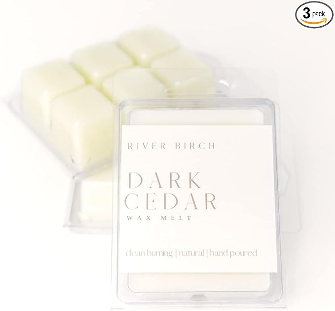 River Birch Candles 3 Pack Cedar Eucalyptus Scented Clean Natural Soy Wax Melts Tarts ā Total 7.5 Oz., Gift Pack, Made in USA