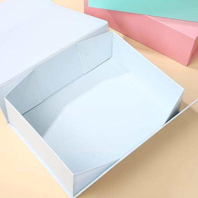 10.5'' x 7.5'' x 3.1'' gift packaging box,magnetic foldable gift box with lid,suitable for weddings,groom's proposals,Christmas,birthday gifts,Halloween,party gift packaging (white)