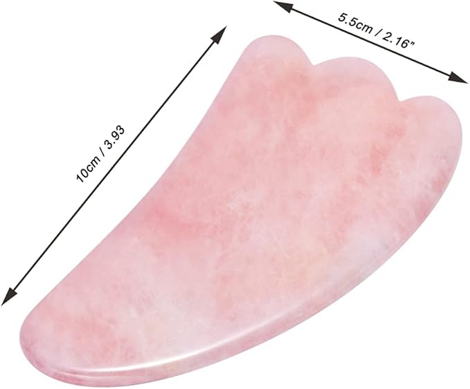 LZLRUN Rose Quartz Jade Roller Real Jade Gua Sha Board Mushroom Massager Face Lifting Tool Facial Guasha Massage Tool (Concave)