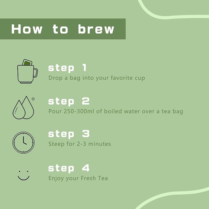 RIANTEA Jasmine Green Tea Bags - 32 Individually Wrapped Teabags (2.25oz/62g) - Low Caffeine, Smooth Flavor - Hot or Iced Tea - Original Leafy Tea