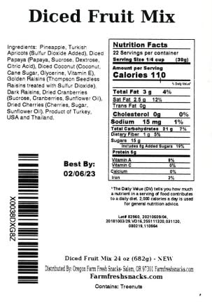 Oregon Farm Fresh Snacks Dried Fruit Mix – Snack Mix With Dried Cranberries, Coconut, Mango & Raisins - Healthy Adult & Kids Snacks - USA Made (24oz) (Pack of 2)