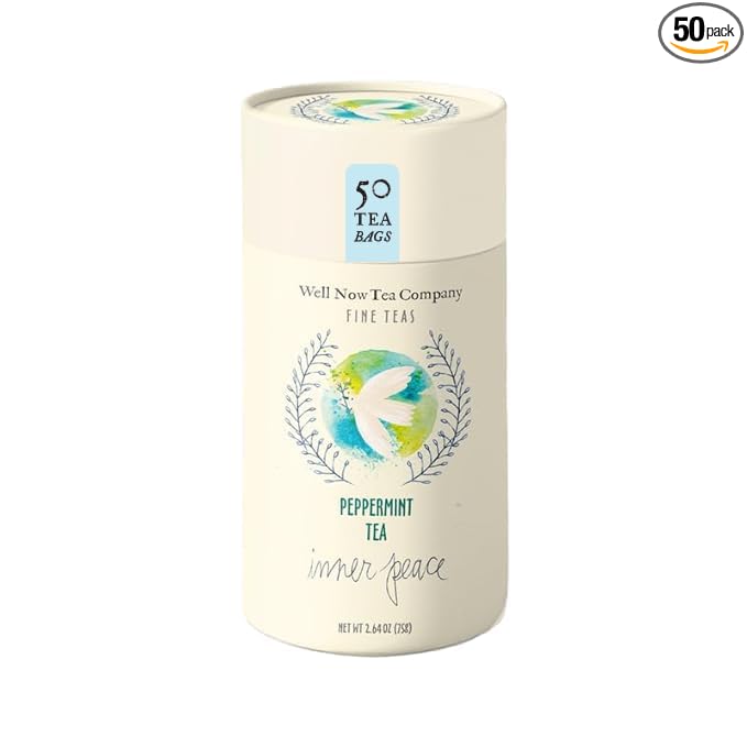 Life Plus Style Gourmet Well Now Herbal Peppermint Tea Natural Fine Teas Refreshing Organic Herbal Infusion Caffeine Free Non-GMO Digestive Comfort Relaxing Fresh Mint Flavor Wellness Tea For Women & Men 50 Tea Bags Pack of 1