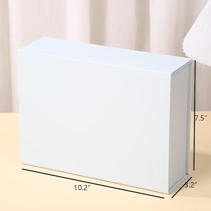 10.5'' x 7.5'' x 3.1'' gift packaging box,magnetic foldable gift box with lid,suitable for weddings,groom's proposals,Christmas,birthday gifts,Halloween,party gift packaging (white)