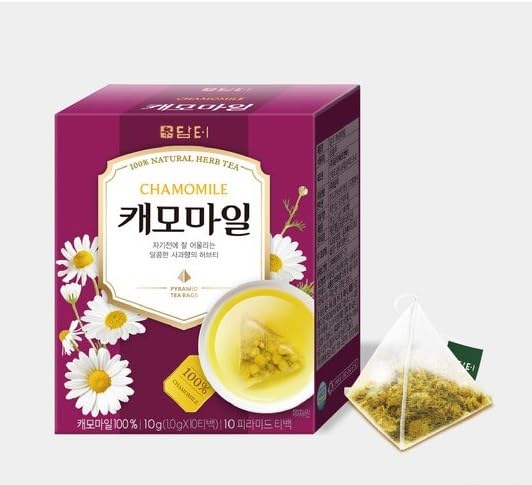 Damtuh Chamomile Tea – 100% Pure Chamomile, Caffeine-Free Herbal Tea, 10 Tea Bags (1g each)