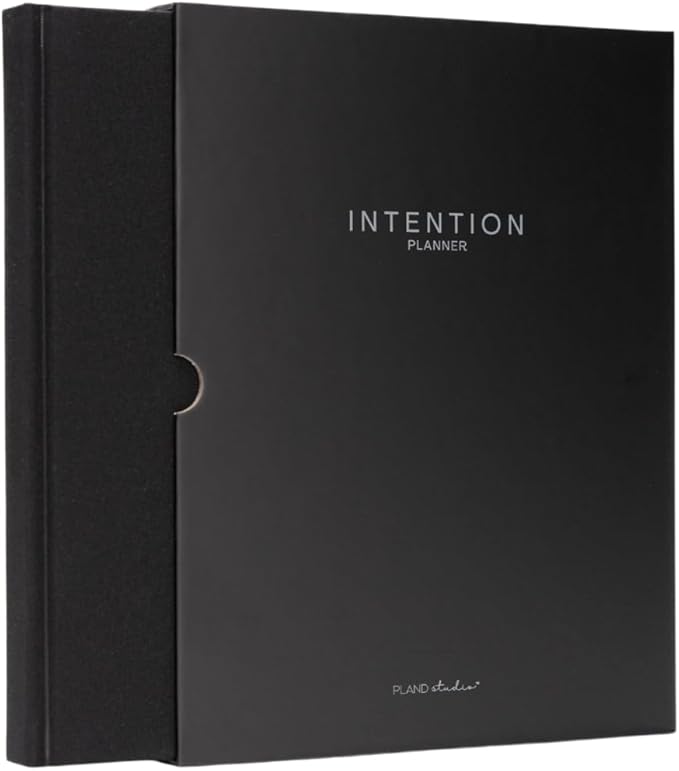 Pland Studio 90-Day Planner β Undated Daily Goal Journal for Men & Women | Charcoal Onyx Hardcover with Habit Tracker, Vision Board, Gratitude Prompts & Flat Lay Binding | Productivity & Mindfulness Notebook