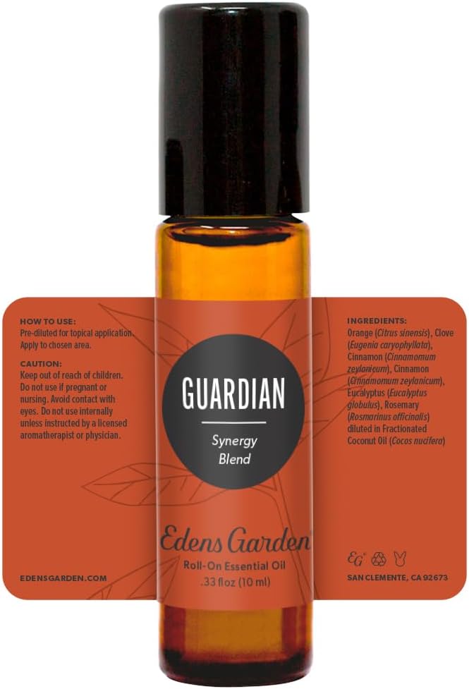 Edens Garden Guardian Essential Oil Roll-On Blend- 100% Pure Premium Grade, Natural, Therapeutic, Aromatherapy, Kid & Skin Safe, The Best for Travel, Health, Wellness Pre-Diluted 10 ml (.33 fl oz)