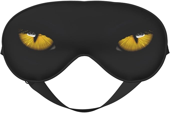Yellow Eyeballs in Dark Sleeping Eye Mask Eye Mask for Sleeping Soft Comfort Eye Shade Blackout Eye Cover for Deep Rest Travel Nap Meditation