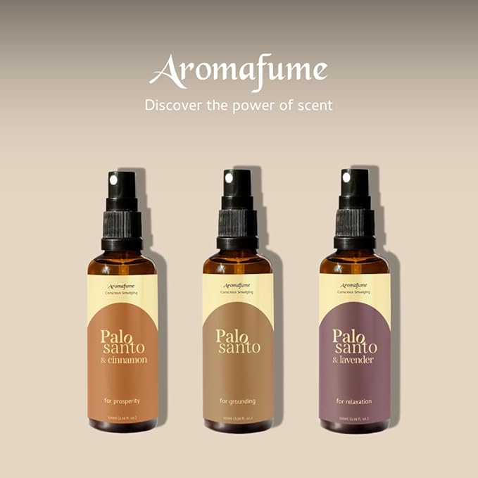 Palo Santo & Copal Smudge Spray by Aromafume | 1 x 100ml / 3.38 fl oz l Aromatherapy | With Essential oils | Room Linen Spray | Natural Air freshners for home | Spiritual Meditation Accessories