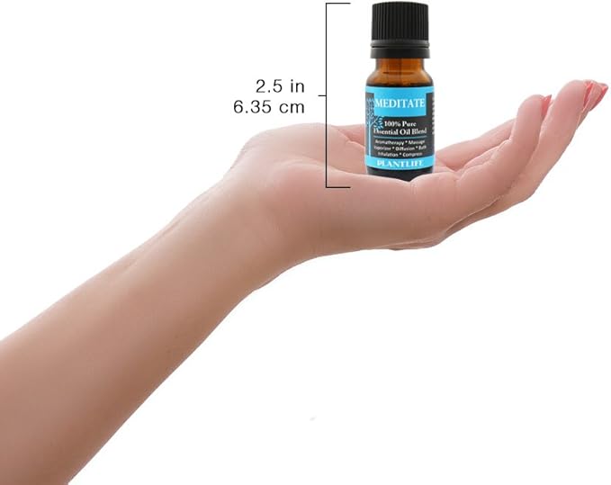 Plantlife Meditate Aromatherapy Essential Oil Blend - Straight from The Plant 100% Pure Therapeutic Grade - No Additives or Fillers - Made in California 10 ml