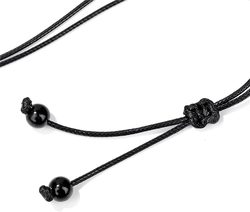 Crystal Necklaces for Women Gemstone Pendant Necklace Adjustable Handmade Black Rope Natural Stone Spiritual Necklace Energy Crystals and Healing Stones Necklace for Men