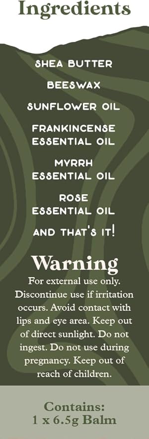 Essential Oils Balm Stick | Enchanted Earth Aromatherapy Balm by Tacoma Aroma | Beeswax Based Body Balm | Frankincense, Myrrh & Rose Essential Oils Blend For Peace and Tranquility | 6.5 grams