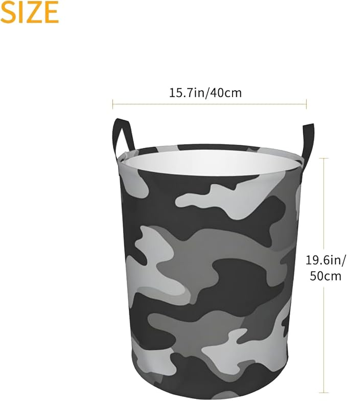 Laundry Basket Simpel Camouflage Collapsible Large Capacity,63L Dirty Clothes Basket Durable Lightweight Hamper With Handles Ideal For Clothes,Toys Home Organization size19.6"L x 15.7"W