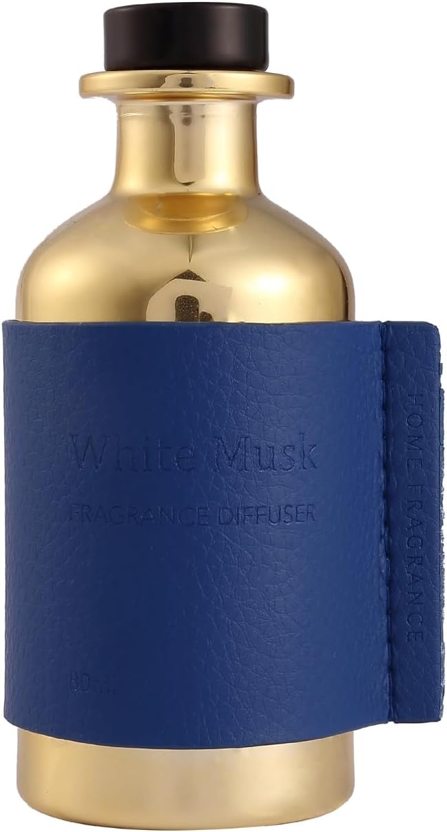 Reed Diffuser Set, Pretty Valley Home Diffuser 80Ml / 2.7 fl OZ Gift Box - Includes Reed Diffuser Sticks, Long Lasting Fragrance Oil and Glass Bottle for Office Living Room Decor (White Musk)