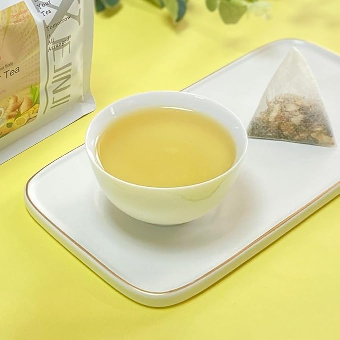 XIEJINJI Lemon Ginger Tea, 40 Tea Bags, 4.2g Each – Zesty & Warming Blend for Digestive Comfort, Immune Boost & Refreshing Energy