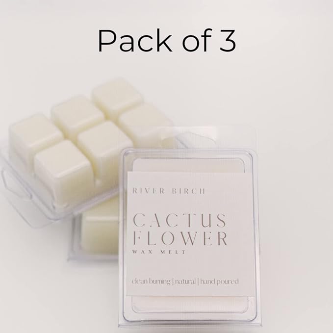 River Birch Candles Cactus Flower 3-Pack Soy Wax Melts | Premium, All-Natural, Non-Toxic | 7.5 oz. Total | Cozy Relaxing Gifts for Home | Made in USA