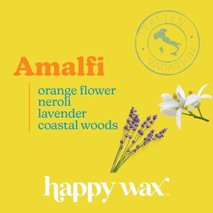 Happy Wax Amalfi Scented Bear Wax Melts - Natural Strong Summer Scented Wax Melts Infused w/Essential Oils - Non Toxic Wax Melt. Scented Soy Wax Melts for Warmers (8 oz Pouch)