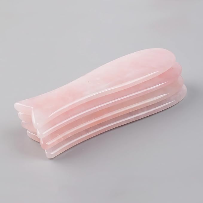 LZLRUN Rose Quartz Jade Roller Real Jade Gua Sha Board Mushroom Massager Face Lifting Tool Facial Guasha Massage Tool (Fish Shape)