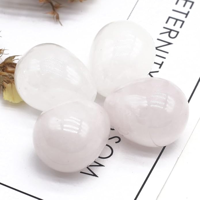 10PCS Egg Statue Natural Stone Decoracion Rose Quartz Amethyst Gemstones Mineral Yoga Healing Crystals Stone Ornament Room Decor