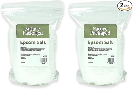 Epsom Salt (48oz) - Direct from The Shore of The Dead Sea - Organic Salt as Body Scrubs, Bath Salt, and Foot Bath Soak 2 Packs