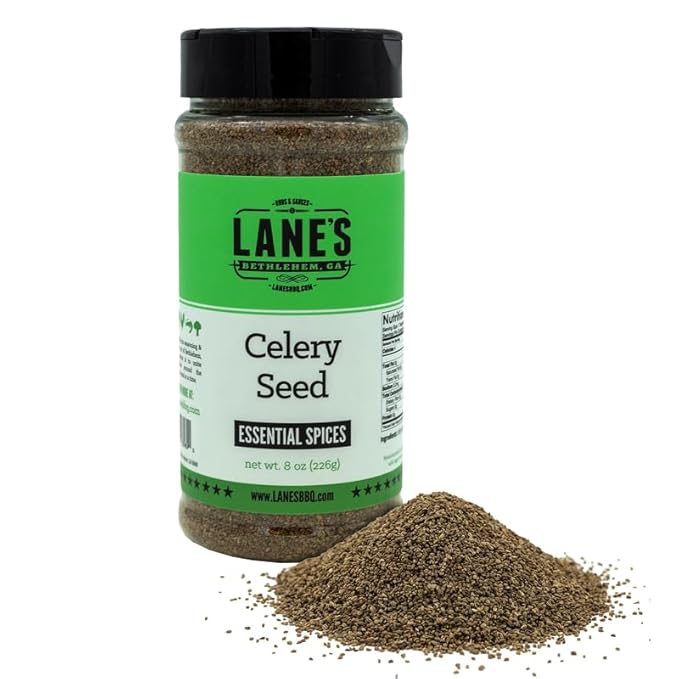Lane's Celery Seed Seasoning, All-Natural Celery Seed Spice For a Healthier Dishes to Accommodate Meats, Veggies, Seafood, Made in USA, 8 oz (226g)