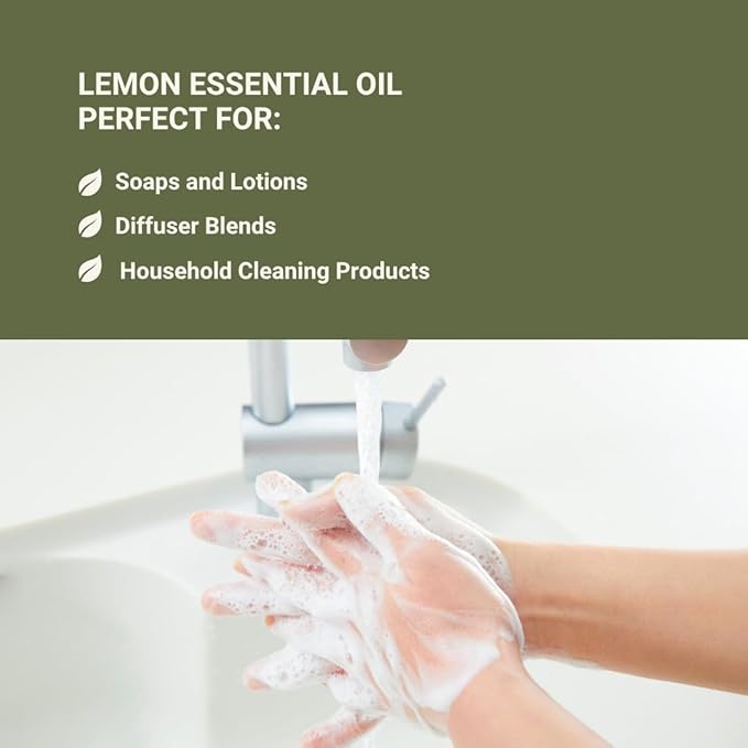 Lemon Essential Oil - Direct from Citrusmade Southern Italy - Cold Pressed - Aceite de Limón for Aromatherapy, Massage, Diffuser, DIY Candle and Soap Making - 2lbs