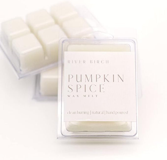 River Birch Candles 3 Pack Pumpkin Spice Scented Clean Natural Soy Wax Melts Tarts – Total 7.5 Oz., Gift Pack, Fall Scent Made in USA