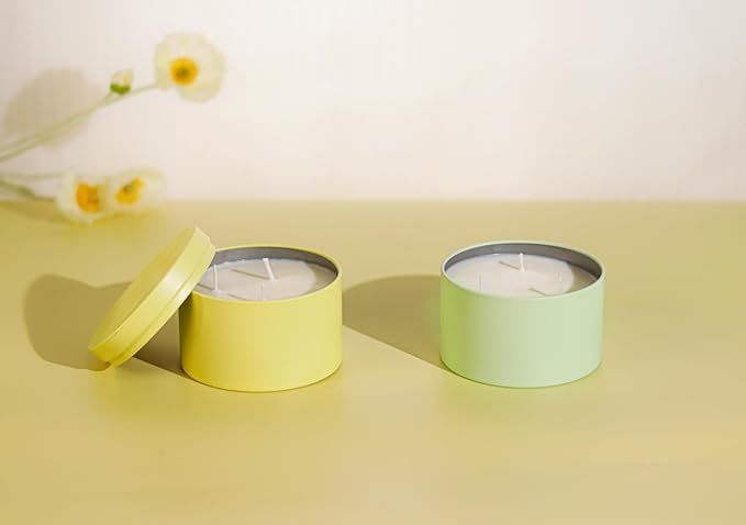 Aroparc Candle Tins 8oz with Lids, 24 Pack Seamless Bulk Candle Containers for Candle Making Supplies Empty Candle Jars - Mint